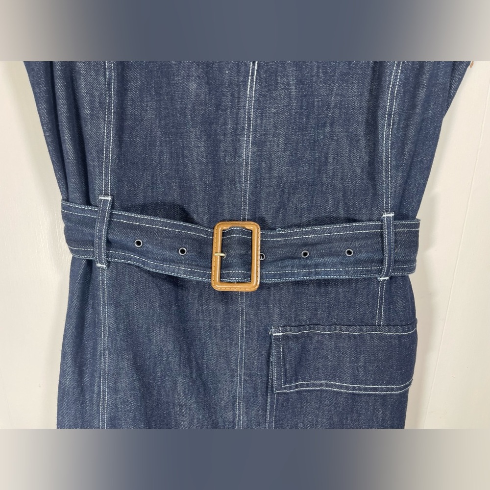 Polo Ralph Lauren Denim Fit and Flare Dress in Dark Indigo Women’s Size 12 - Picture 7 of 15